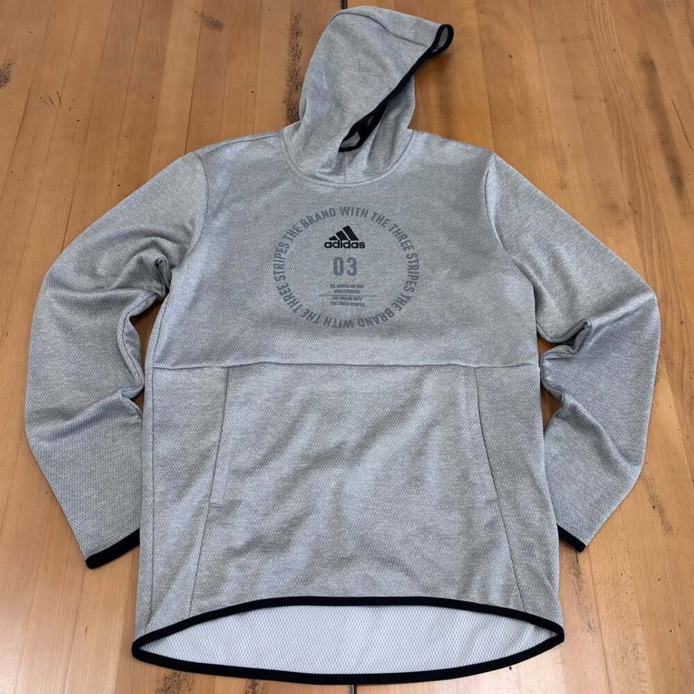 Adidas Brand With The Three Stripes Pullover Hoodie Size S Gray